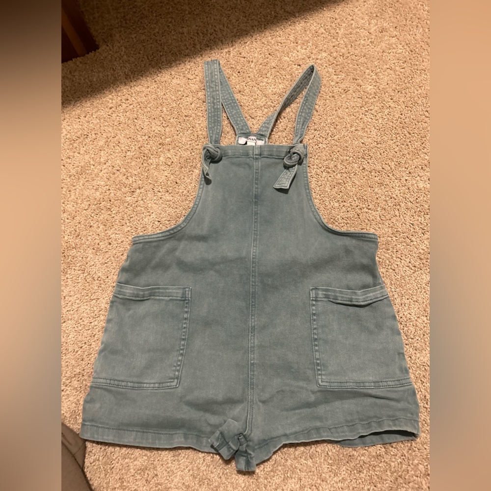 Blue/Green Denim Overall shorts